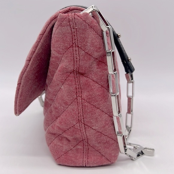 Isabel Marant NWT Merine Quilted Denim Shoulder  Crossbody Bag Pink - Picture 7 of 16